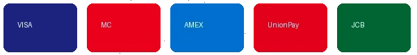 支持的支付方式：信用卡、借记卡、银联等